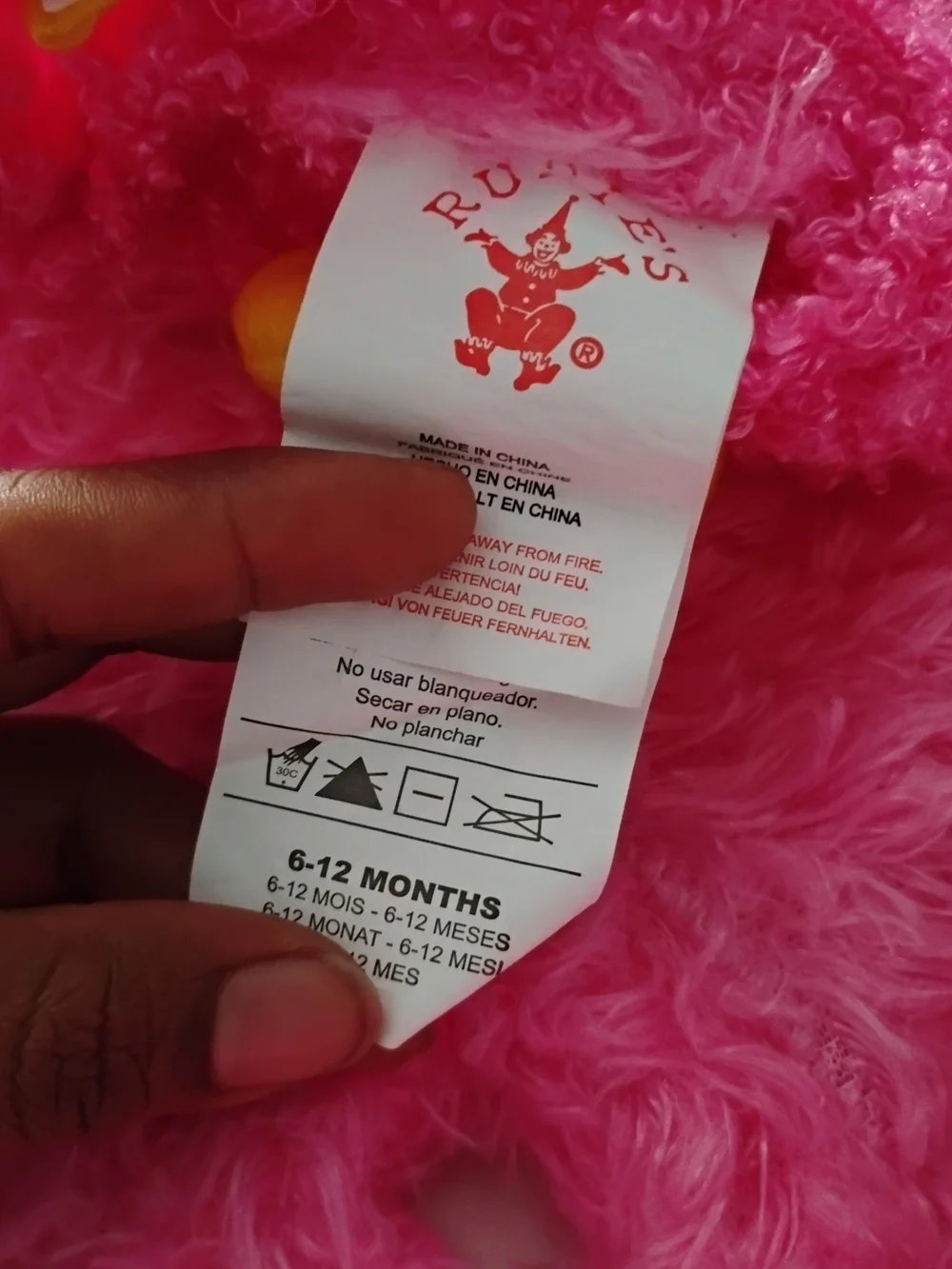 Rubie's Plush Pink Monster Costume with Yellow Accents - Picture 3 of 3